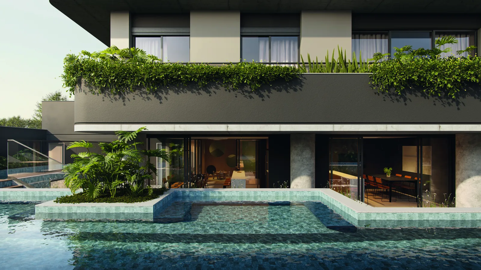 Piscina com enseadas